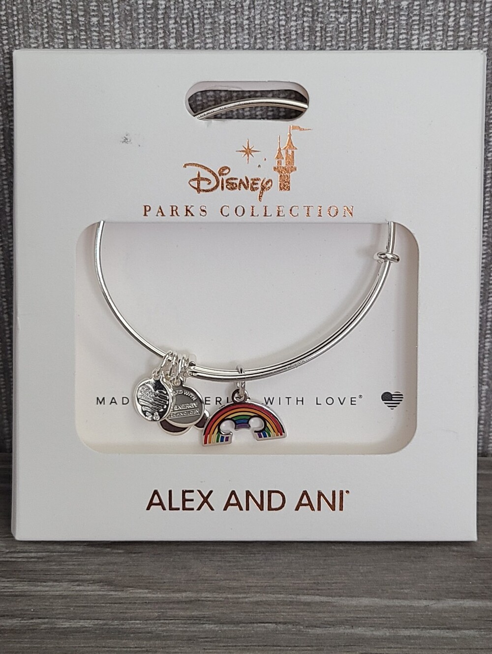 Alex and Ani • Parks Collection • Rainbow Mickey Mouse Bangle Bracelet.
